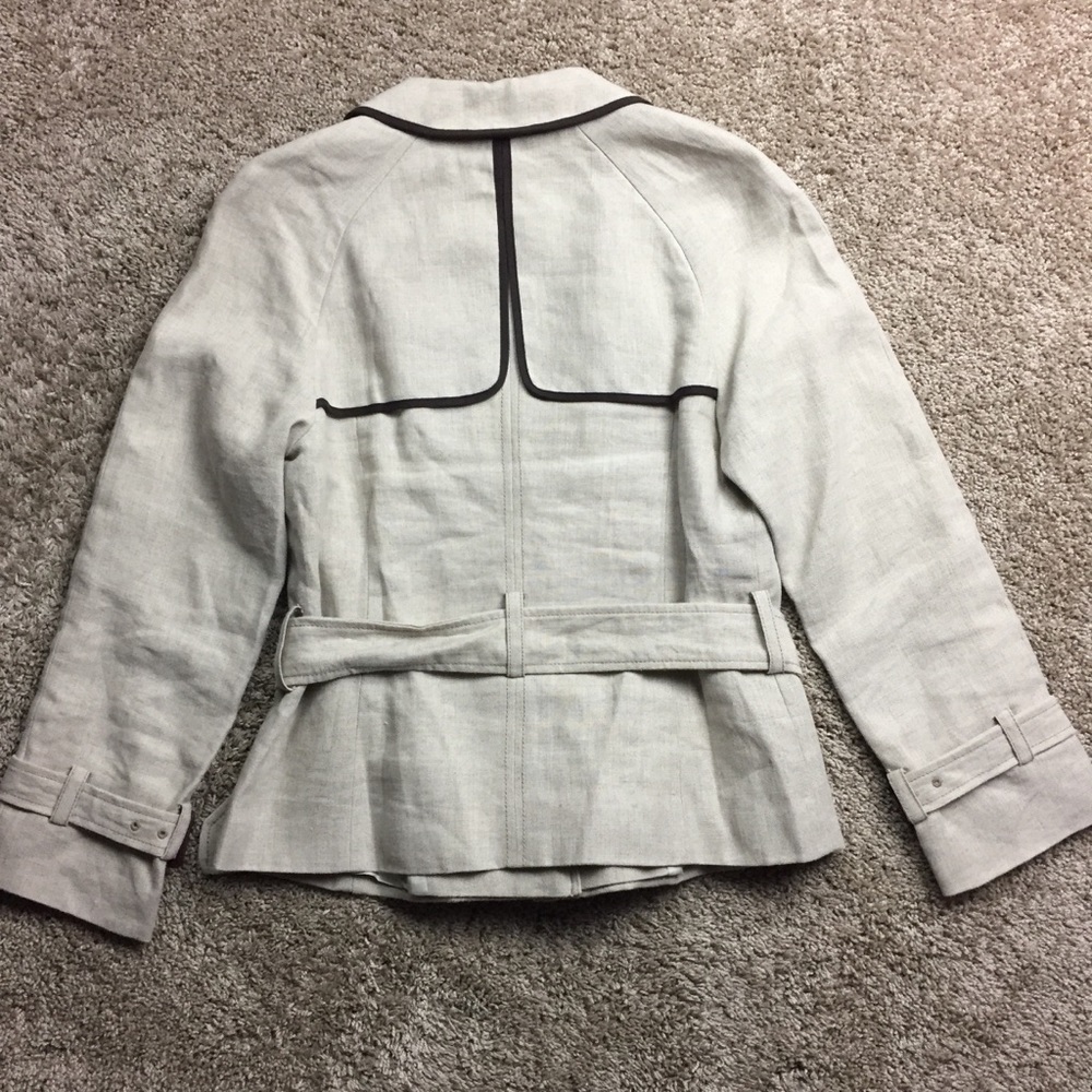 Ann Taylor Loft Stone Safari Belted Jacket 10 - Picture 6 of 6